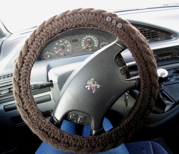 Chocolate Steering Wheel Cover Dark Brown Knitted Braid Decor Car Accessories Gift For Women And Men Driver Special Mother Gift