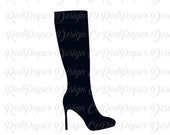 Stiletto Boots SVG, Heels Cut File, Stiletto Clipart, SVG, DXF, Jpg, Png, Eps, High Heels, Jimmy Choo Svg, Womens Shoes, Commercial Use