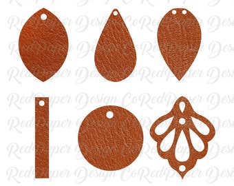 Earrings SVG, Leather Earrings Bundle, Teardrop Earring Template, Ornate Cut File, Leaf Leather Earrings, Joanna Gaines, Silhouette, Cricut