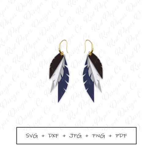 Feather Earring Template SVG Earring Template Cut File - Etsy
