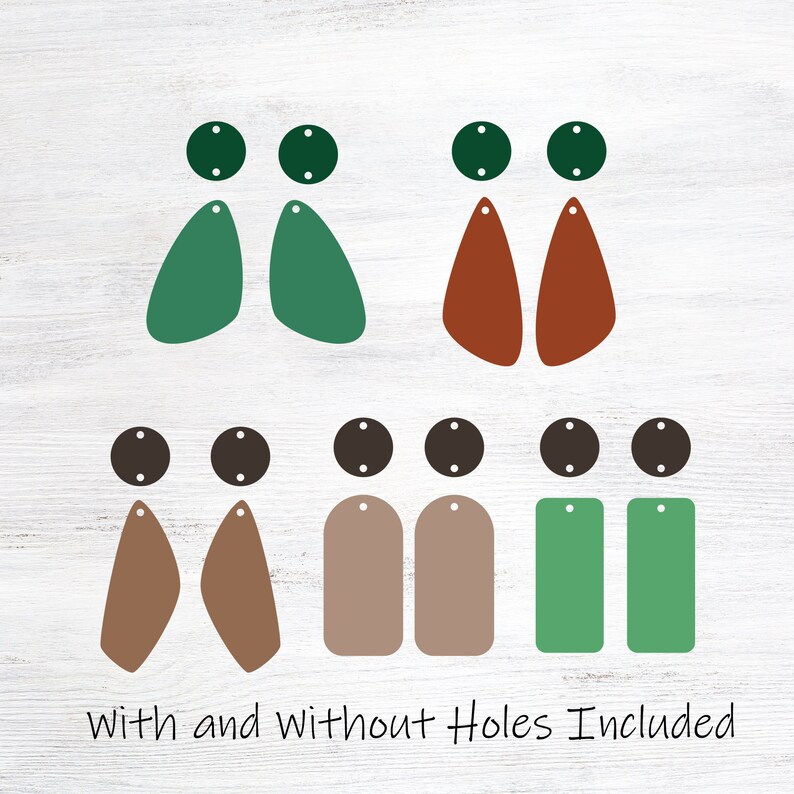 Cork Earrings SVG Geometric Shapes Organic Etsy