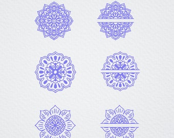 Mandala Designs SVG - Cut file for Cricut and Silhouette - Split Frame - Etching Engraving Zentangle Abstract Commercial Use