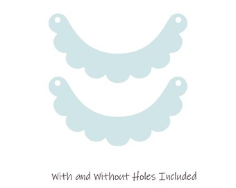 2 Hole Eearrings SVG Cork Template Commercial Use Scalloped Half Circle Leather Bundle Cricut Cut File Arch Connector Silhouette