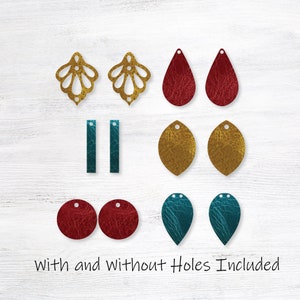 Earring SVG, Faux Leather Earrings Cricut, Cut File, Ornate Earrings Bundle for Silhouette, Earrings Leaf Shape Design File