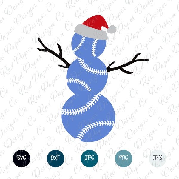 Baseball Snowman Svg - Etsy