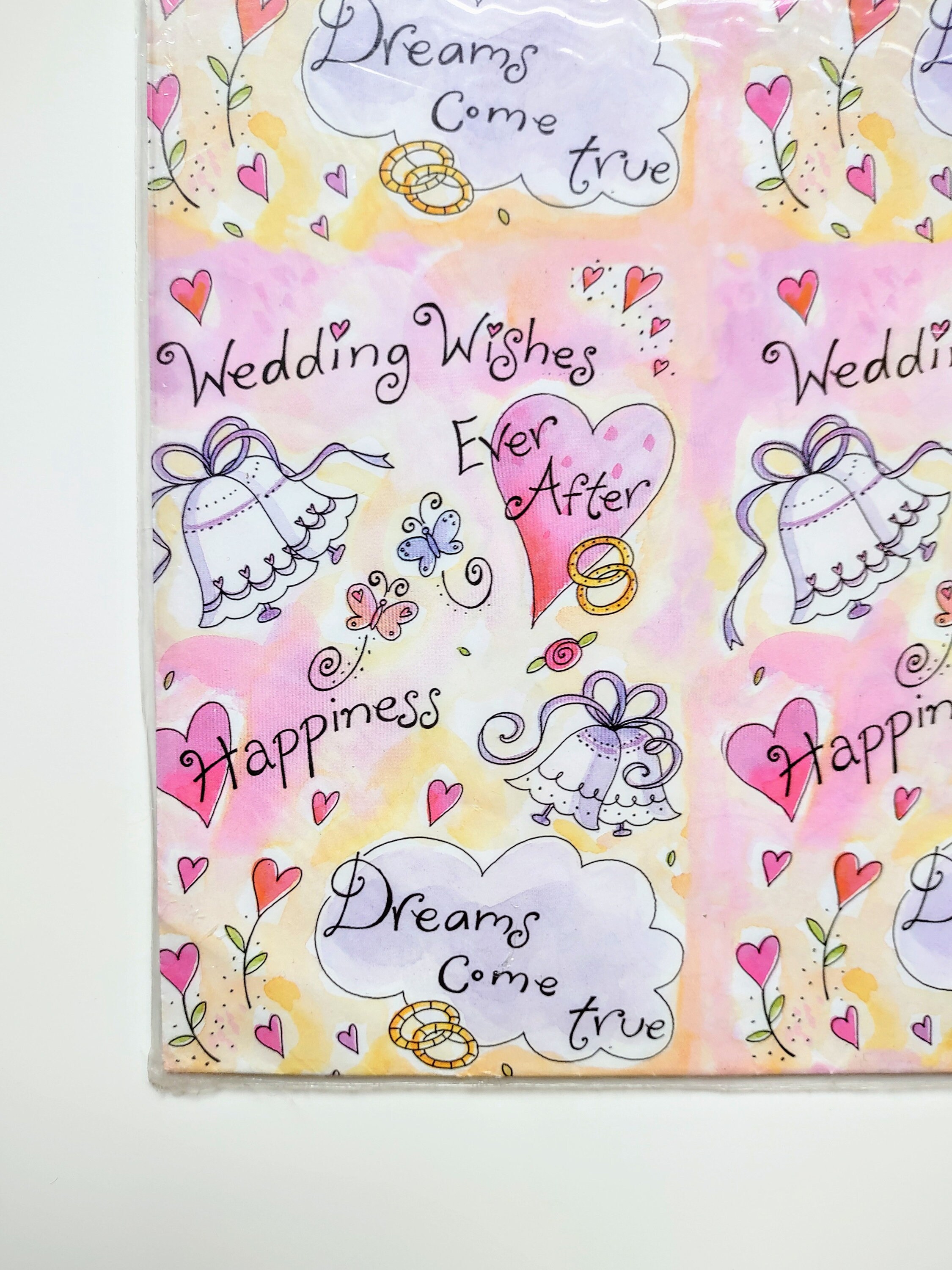 Dreams Come True Wedding Wishes Gift Wrap Bridal Shower Happiness