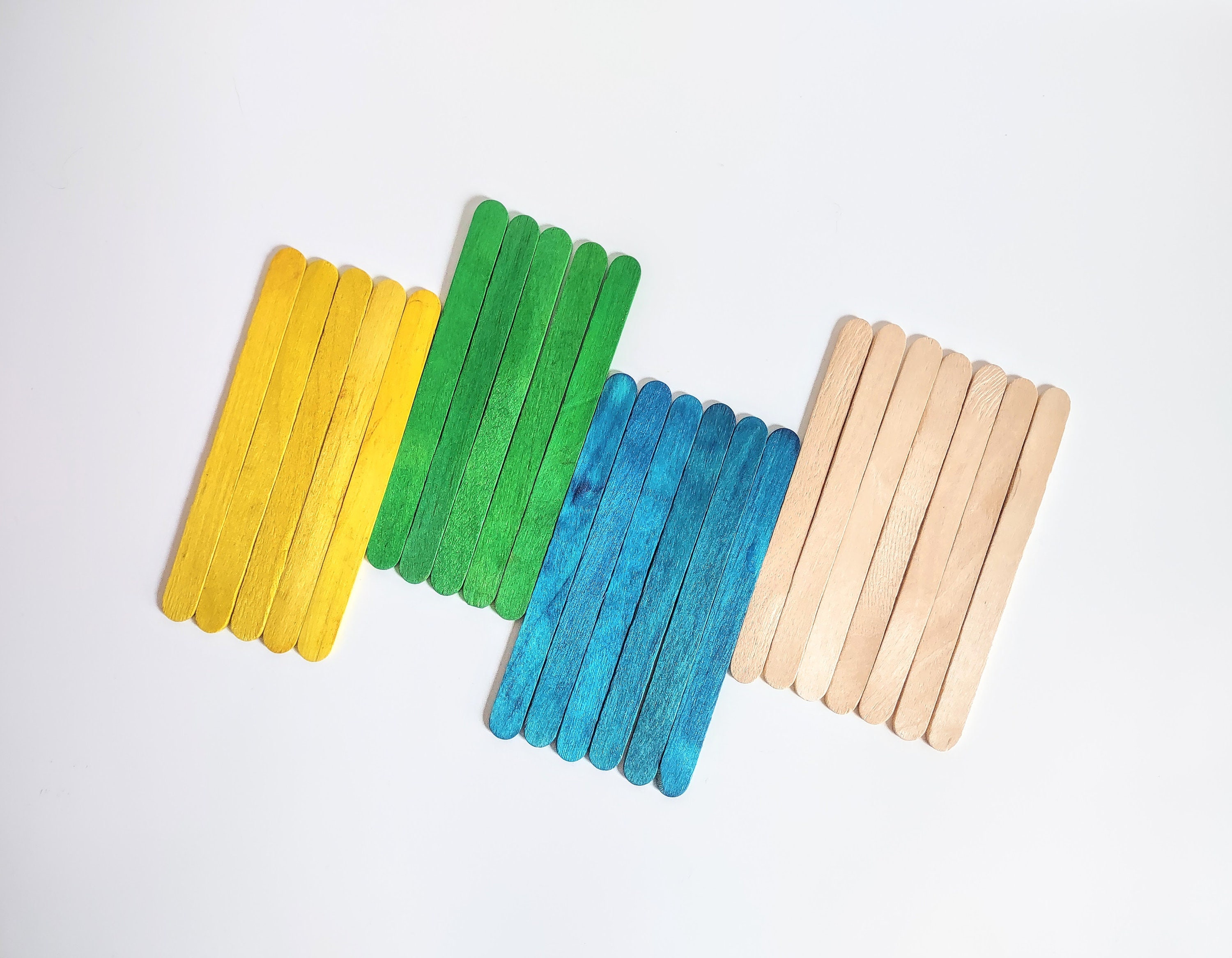 250 Pack Unfinished Mini Popsicle Natural Wood Craft Sticks Bulk, 4-1/2 x  2/5