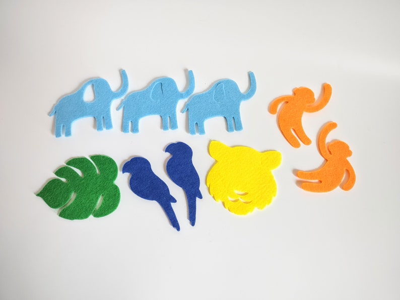 Felt Jungle Animals Cutouts and Googly Eyes Kids Craft Supply Kits Felt