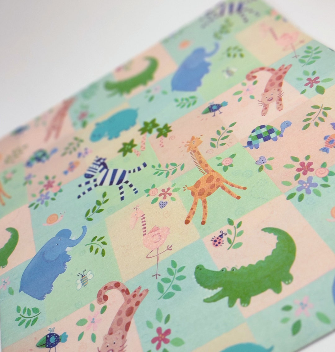 Baby Shower Specialty Giftwrap and Tissue Paper Bundle Vintage Wrapping