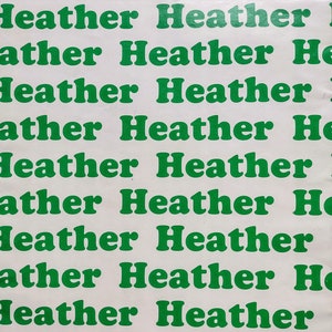 Personalized Gift Wrap Vintage 1982 Noteworthy Name Wrapping Paper 20 x 28 One Sheet Green on White Retro Heather