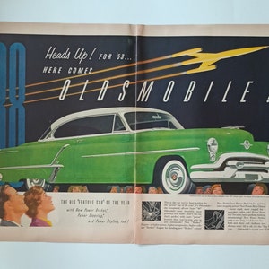 Vintage Life Magazine Life 1953 Oldsmobile Super 88 2 Page Advertisement