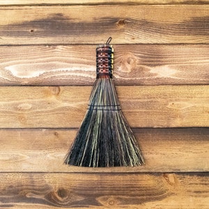 Whisk Broom - Brown Mixed - Hand Broom, Functional Art, Rustic Hand Broom, Vintage Whisk, Rustic Wall Decor, Ceremonial Broom