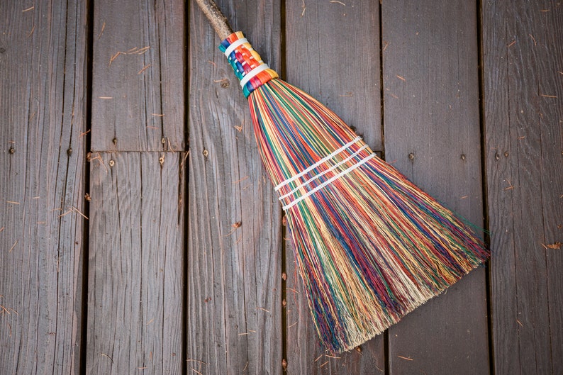 Kitchen Broom Rainbow Handmade Broom, Wedding Broom, Housewarming Gift, Rustic Home Decor image 5