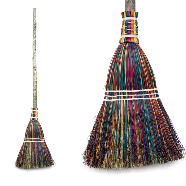 Kitchen Broom - Rainbow - Handmade Broom, Wedding Broom, Housewarming Gift, Rustic Home Decor