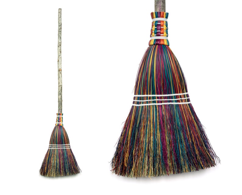Kitchen Broom Rainbow Handmade Broom, Wedding Broom, Housewarming Gift, Rustic Home Decor image 1