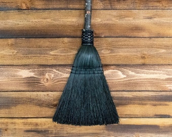 Kitchen Broom - Blackout - Handmade Broom, Wedding Gift, Housewarming, Vintage Home Decor, Rustic Wall Decor, Natural Folk Art