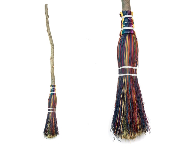 Traditional Besom Broom Wall Decor,Pagan Wedding Broom Witch Broom Rainbow Handmade Broomstick