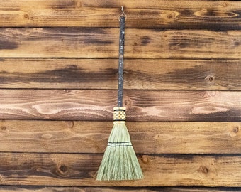 Hearth Broom - Natural - Fireplace Tool, Folk Art, Rustic Home Decor, Broom Corn Broom, Rustic Wall Decor, Housewarming Gift