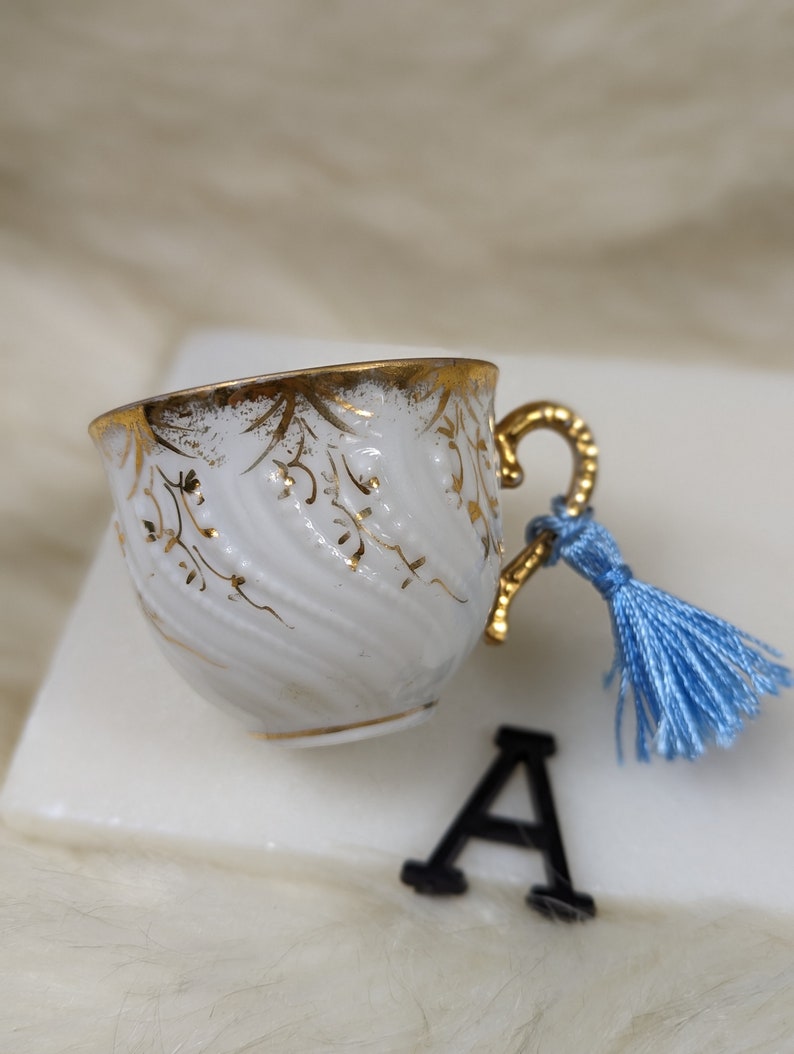 Miniature Pin Cushion Teacups with Emery and Tassel Unique Repurposed Sewing Notion Notion for Makers Colorful Pin Cushion A Gold Blue