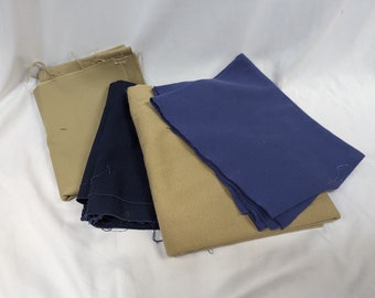 DESTASH Fabric - Assorted Solids Blue and Khaki