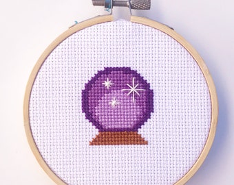 Crystal Ball Emoji Magic Funny Cute Cross Stitch Pattern Instant Download