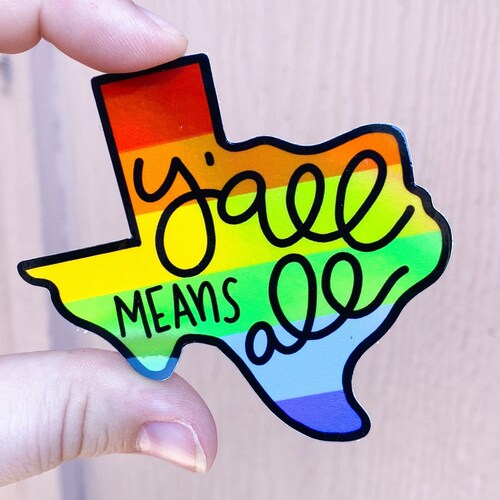 Texas Y'all Means All Pride Texas State Gay Pride Flag Etsy