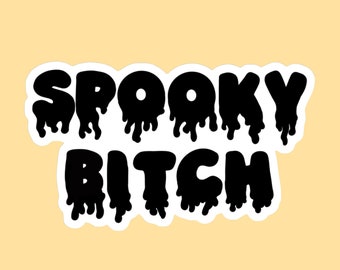 Spooky Bitch Halloween Sticker // Goth Pastel Spooky Season Fall // Laptop Sticker Vinyl Sticker Waterbottle Sticker Decal