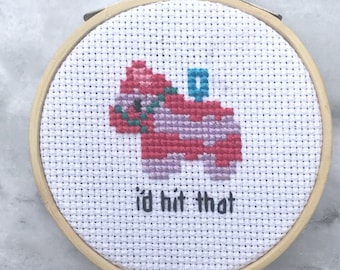 Piñata I'd Hit That Cross Stitch Pattern Funny Instant Download
