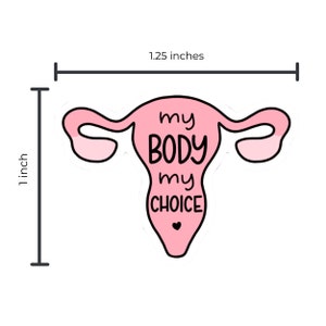 My Body My Choice Uterus Acrylic Pin Enamel Pin Button Pro Choice Feminist image 2