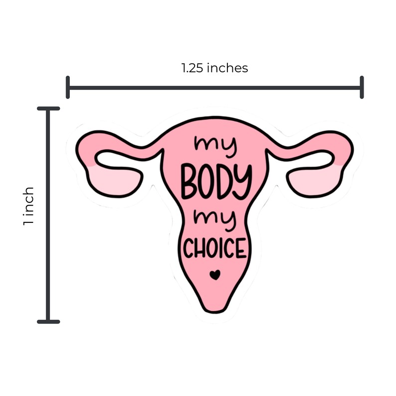 My Body My Choice Uterus Acrylic Pin Enamel Pin Button Pro Choice Feminist image 2