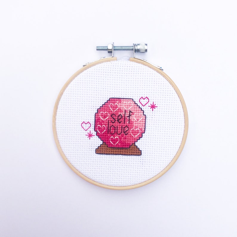 Self Love Crystal Ball Witch Heart Emoji Funny Cute Cross Stitch Pattern Instant Download Kits How To Craft Supplies Tools Puhlsphotography Com