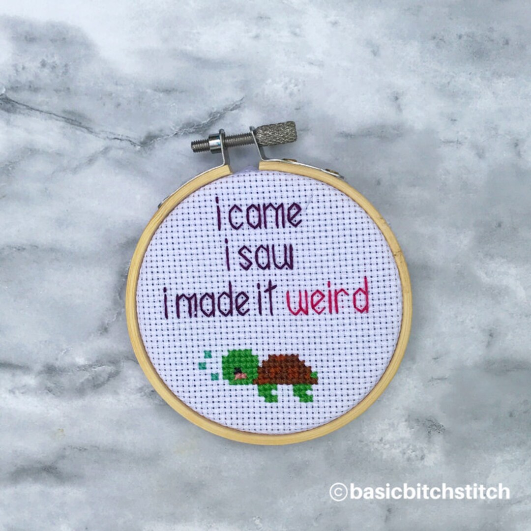 Awkward Turtle I Made It Weird Cross Stitch Pattern Funny Instant ...