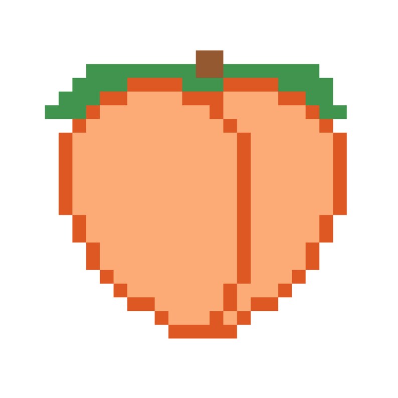 Peach Fruit Juice Emoji Butt Funny Cute Cross Stitch Pattern Etsy