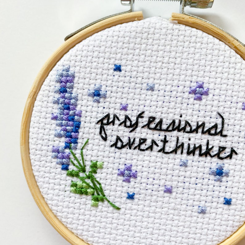 Professional Overthinker Cross Stitch Pattern Mental Health Etsy UK