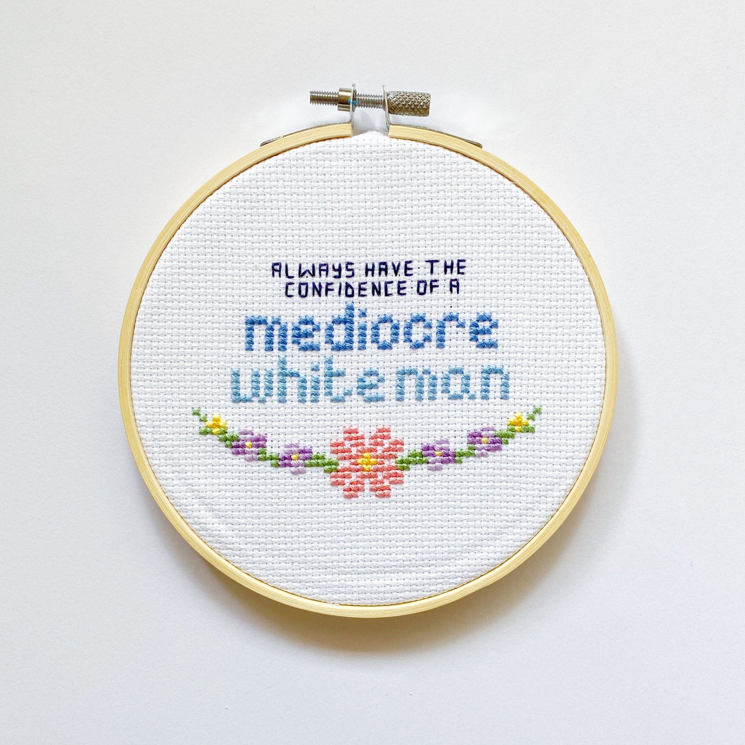 Confidence of a Mediocre White Man Feminist Cross Stitch Pattern Funny Feminism Instant Download