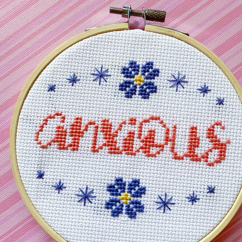 Anxious Cross Stitch Pattern Mental Health Illness Anxiety Etsy