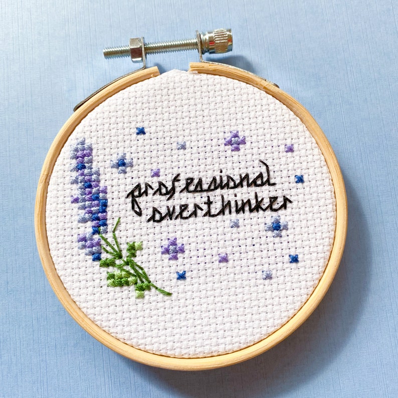 Professional Overthinker Cross Stitch Pattern Mental Health Etsy