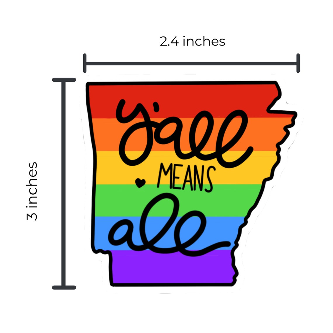 Arkansas Y'all Means All Pride Arkansas State Gay Pride Etsy UK