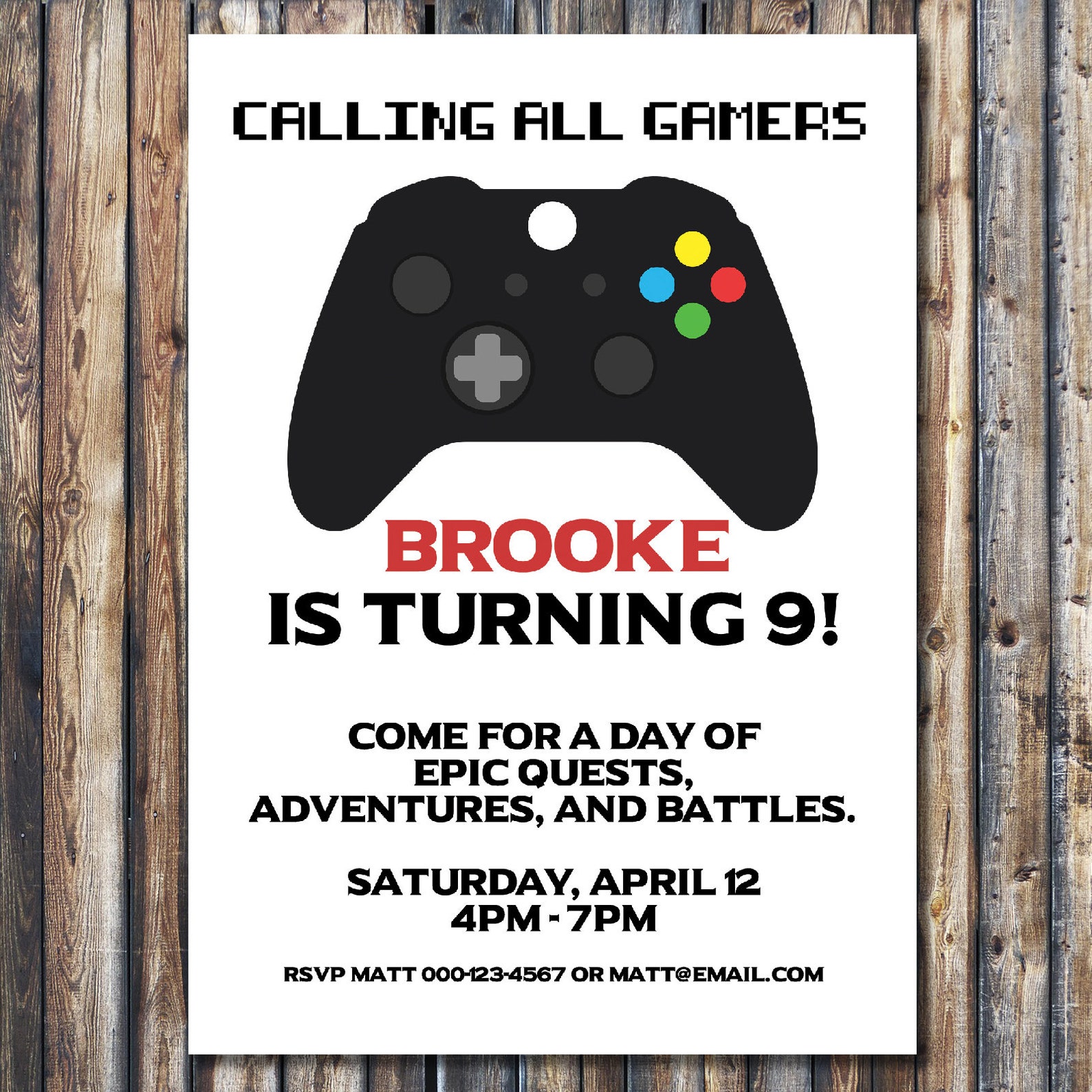 Gamer Invitation Etsy