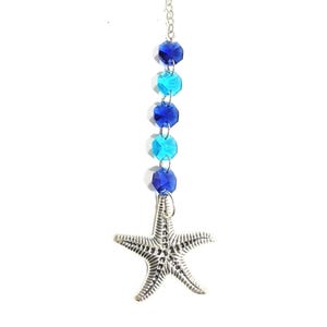 STARFISH SUNCATCHER,  Starfish Car Charm,  Handmade, Gift Wrapped, Sea Star  Rear View Mirror,  Coastal, Ocean, Beach Décor