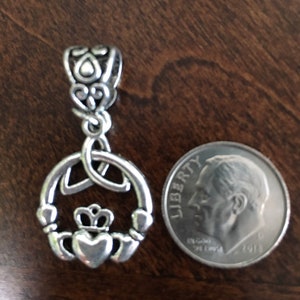 CLADDAGH NECKLACE, Irish Pendant, Silver Plated Chain, Gift Wrapped, Handmade Jewelry, Celtic, Irish, Ireland, Pagan, Jewelry, Gift