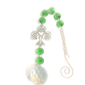 IRISH SHAMROCK SUNCATCHER,  Irish Sun Catcher, Handmade, Gift Wrapped, Irish, Ireland, Clover, Celtic, Hearts, Irish Décor, Irish Gift