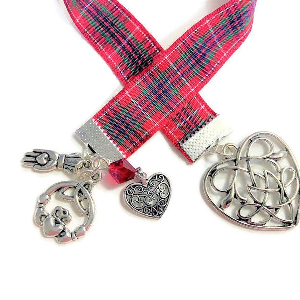 OUTLANDER BOOKMARK-Own Hearts Blood- Handmade Gift, Gift Wrapped, Edinburgh/ Frazer Tartan, Claddagh, Irish, Scottish, Outlander, Gift