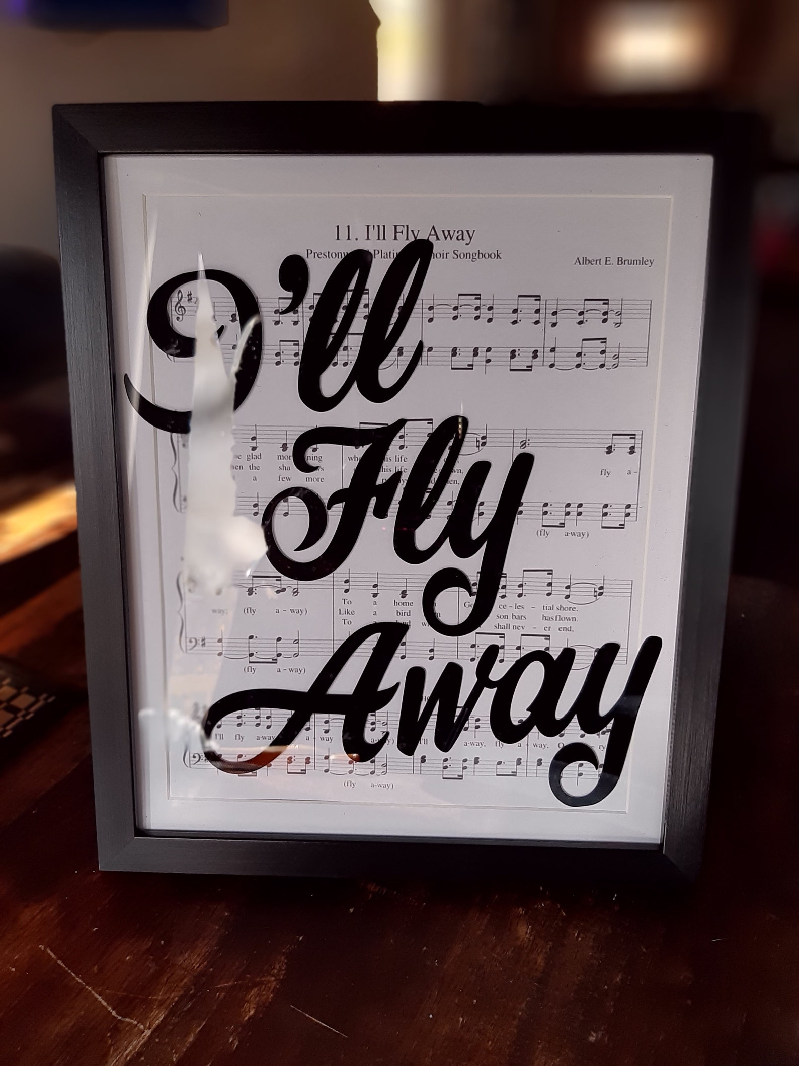 Hymn Wall Decor / I'll Fly Away / Framed Sheet Music / Etsy UK