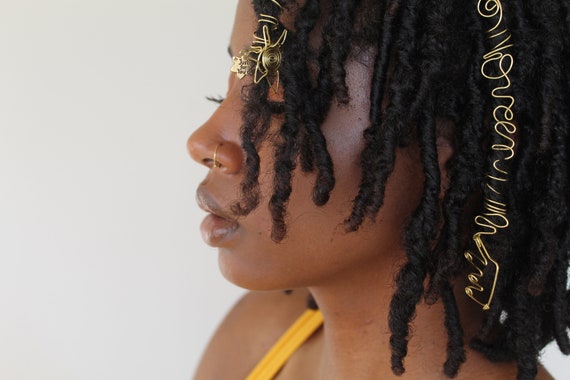 Handmade Gold Loc Jewelry Yas Queen hair Accessory for Locs