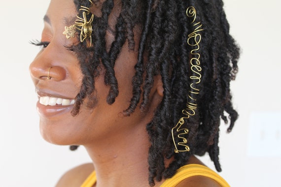 Handmade Gold Loc Jewelry Yas Queen hair Accessory for Locs, Braids, and  Twists 