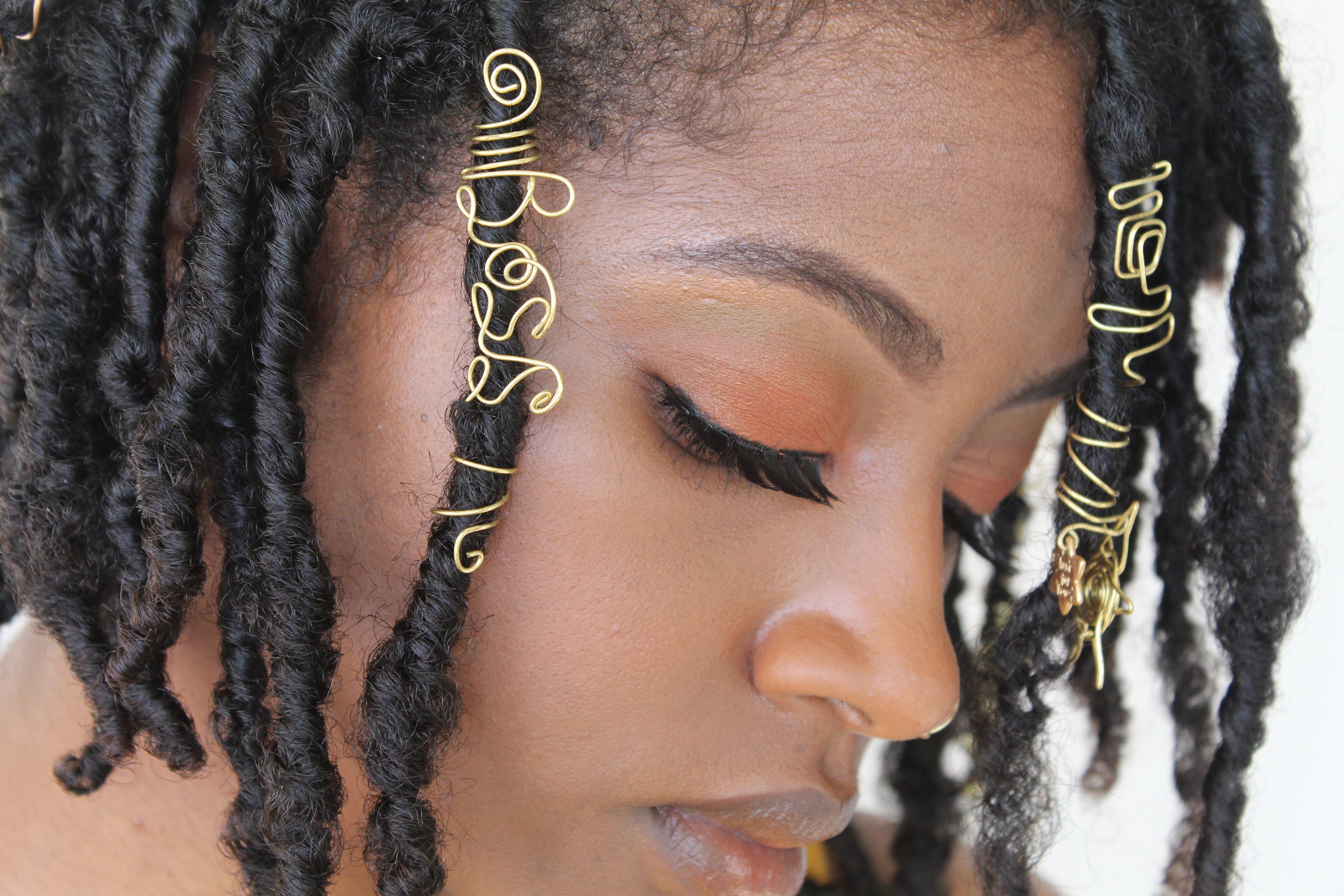 MarcellesDesigns LOC Jewelry - Gold Boss Word Hair Jewelry - Accessory for Dreadlocks/Braids/Twists