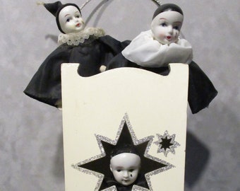 Three Vintage Harlequins in a Box