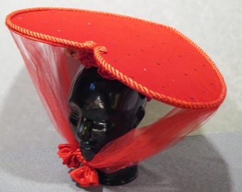 red velvet heart shaped hat
