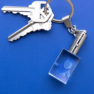 Personalized Keychain Crystal, Laser-Engraved with Your Custom Photo by Crystal Clear Memories